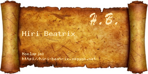 Hiri Beatrix névjegykártya