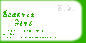 beatrix hiri business card